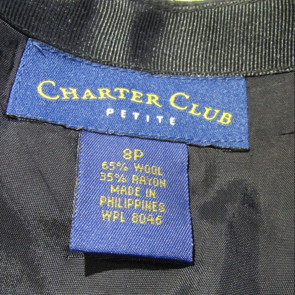 NWT Charter Club Black & Eggshell Chevron Skirt 8P - Picture 4 of 5